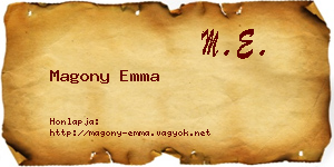 Magony Emma névjegykártya